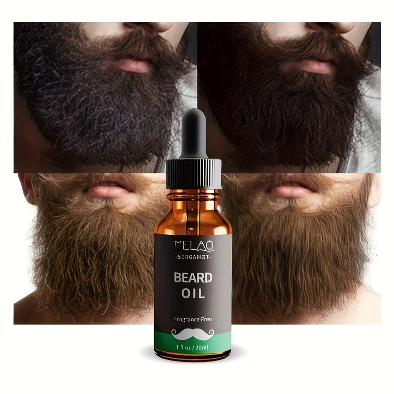 MELAO Beard Oil 100% Natural Beard Conditioner with Organic Argan & Jojoba Beard Oils with Vanilla Scent - Softens, Moisturizers