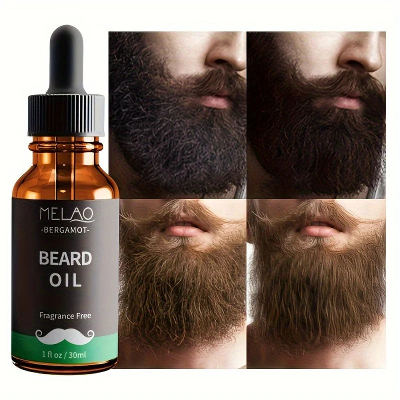 MELAO Beard Oil 100% Natural Beard Conditioner with Organic Argan & Jojoba Beard Oils with Vanilla Scent - Softens, Moisturizers