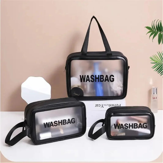 Portable Cosmetic Waterproof Bag Large Capacity Dust Proof Make Up Storage Handbags PVC Fashion Transparent Travel Bags