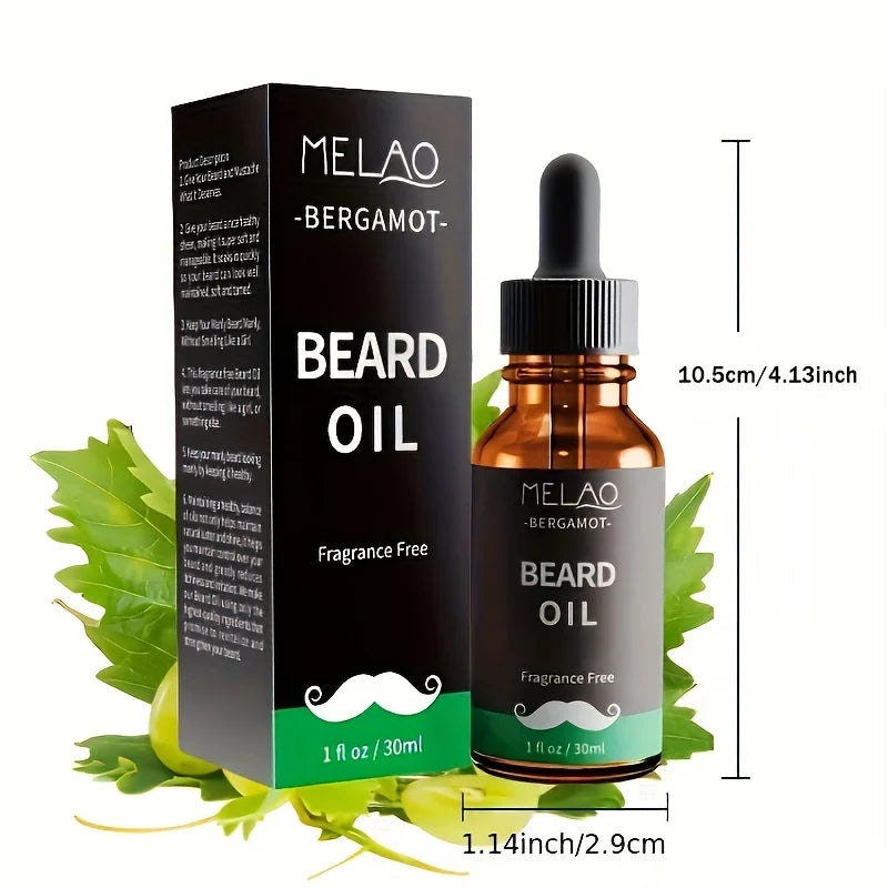 MELAO Beard Oil 100% Natural Beard Conditioner with Organic Argan & Jojoba Beard Oils with Vanilla Scent - Softens, Moisturizers